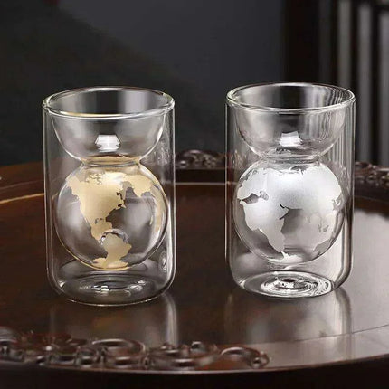 Artisan Crafted Double-Walled Glass Cup for Chic Home & Office Enjoyment - Très Elite