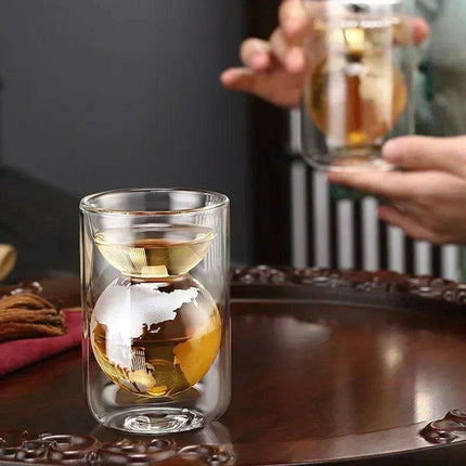 Artisan Crafted Double-Walled Glass Cup for Chic Home & Office Enjoyment - Très Elite