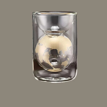 Artisan Crafted Double-Walled Glass Cup for Chic Home & Office Enjoyment..