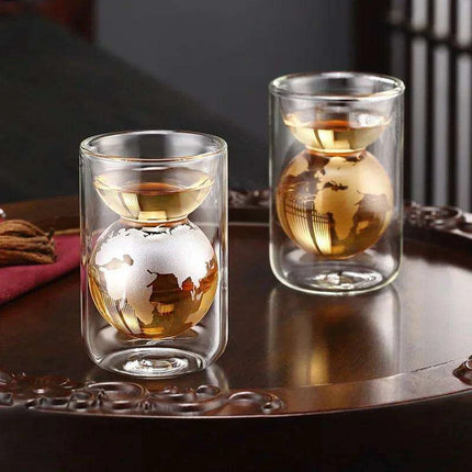 Artisan Crafted Double-Walled Glass Cup for Chic Home & Office Enjoyment - Très Elite