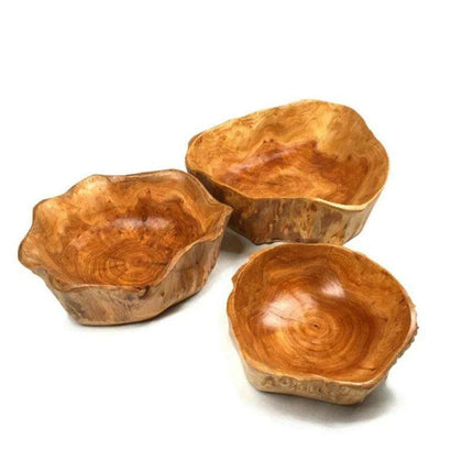 Artisan Crafted Natural Wood Bowl for Salads and Desserts - Distinctive Fruit Serving Tray for Home and Gifting - Très Elite