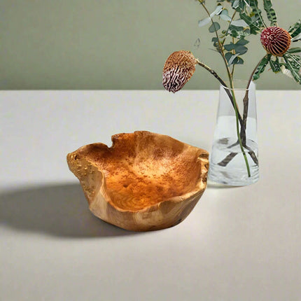 Artisan Crafted Natural Wood Bowl for Salads and Desserts - Distinctive Fruit Serving Tray for Home and Gifting - Très Elite