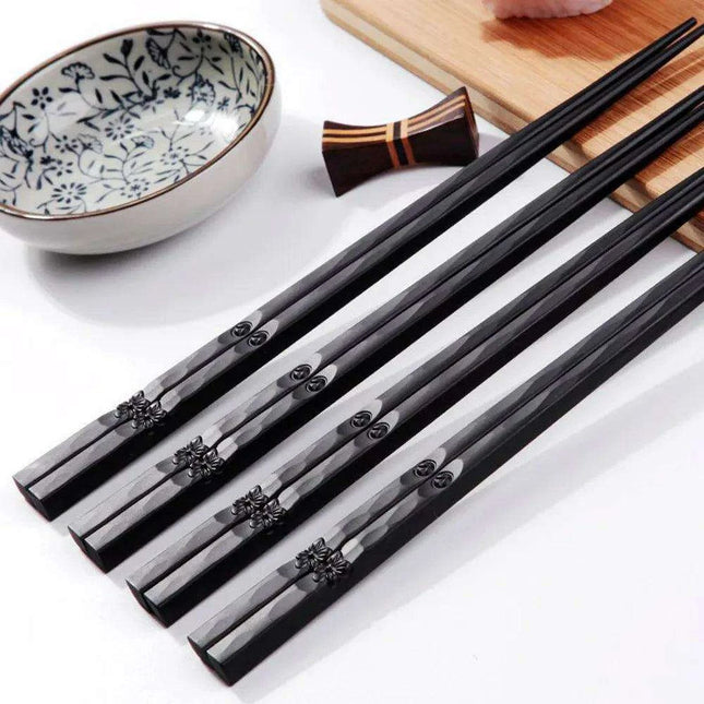 Artisan Crafted Non-slip Alloy Chopsticks with Distinctive Patterns