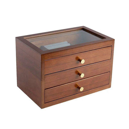 Artisan Crafted Wooden Jewelry and Makeup Storage Chest - Timeless Elegance for Women - Très Elite