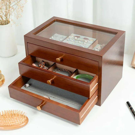 Artisan Crafted Wooden Jewelry and Makeup Storage Chest - Timeless Elegance for Women- Très Elite- Très Elite