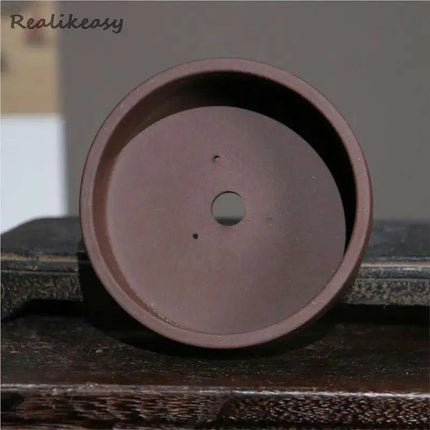 Artisan Crafted Yixing Purple Clay Succulent Planter - Chic Three-Legged Bonsai Pot for Elegant Indoor Spaces - Très Elite