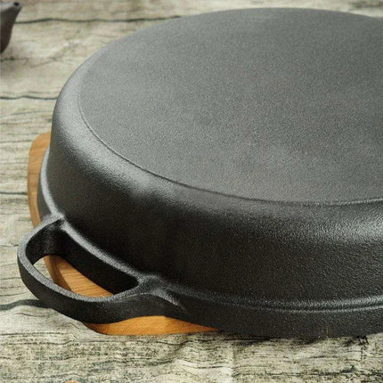 Artisan Double Handle Cast Iron Wok Pan for Versatile Cooking - Très Elite