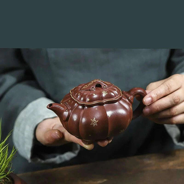 Artisan Dragon-Decorated Yixing Purple Clay Teapot - Exquisite Kung Fu Tea Set