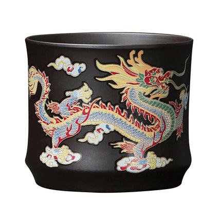 Artisan Dragon and Phoenix Purple Clay Teapot for Traditional Kung Fu Tea Ceremony - Très Elite