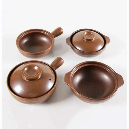Artisan Earthenware Casserole Pot with Ergonomic Handle - Choose Between 650ml & 900ml for Rice, Noodles, Porridge, and Soups - Très Elite