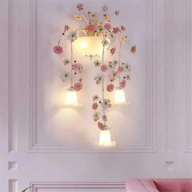 Artisan Floral Rose Sconce - A Handcrafted Masterpiece for Contemporary Spaces