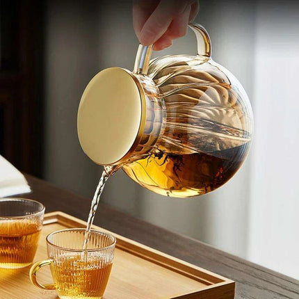 Artisan Glass Teapot Set with Precision Filter and Electric Pottery Heater for Traditional Kung Fu Tea Brewing - Très Elite