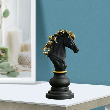Artisan Golden Chess Sculpture: A Handcrafted Masterpiece in Resin - Très Elite