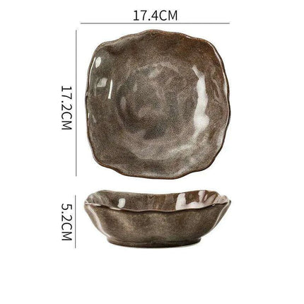 Artisan Hammered Ceramic Dish Set for Sophisticated Dining - Très Elite