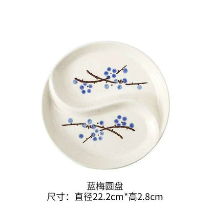Artisan Hand-Painted Japanese Ceramic Dining Set with Elegant Platter and Bowl - Très Elite