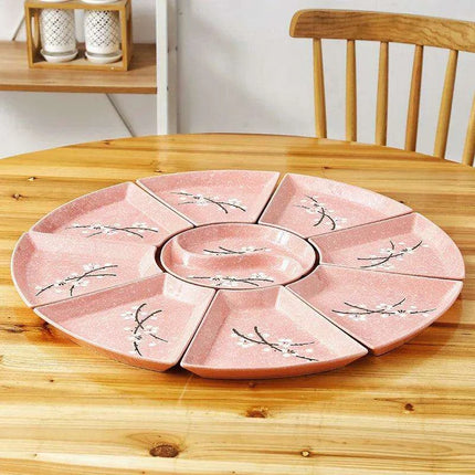 Artisan Hand-Painted Japanese Ceramic Dining Set with Elegant Platter and Bowl - Très Elite