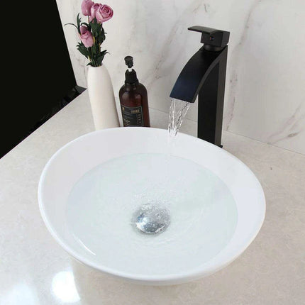 Artisan Hand-Painted Tempered Glass Sink Ensemble with Modern Chrome Faucet..