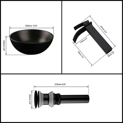Artisan Hand-Painted Tempered Glass Sink Ensemble with Modern Chrome Faucet - Très Elite
