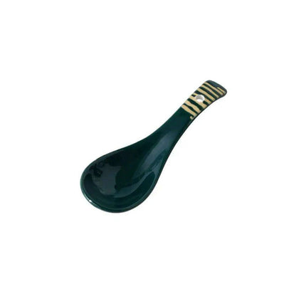 Artisan Handcrafted Japanese Ceramic Soup Spoon for Sophisticated Dining - Très Elite
