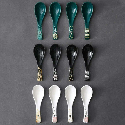 Artisan Handcrafted Japanese Ceramic Soup Spoon for Sophisticated Dining - Très Elite