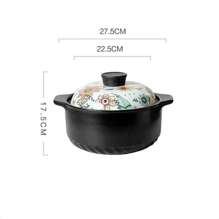 Artisan Japanese Ceramic Stew Pot with Artistic Design and Ample Capacity - Très Elite