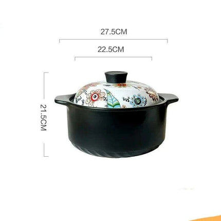 Artisan Japanese Ceramic Stew Pot with Artistic Design and Ample Capacity - Très Elite