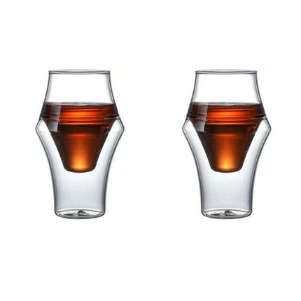 Artisan Japanese Double Insulated Coffee Glass Mug - Très Elite