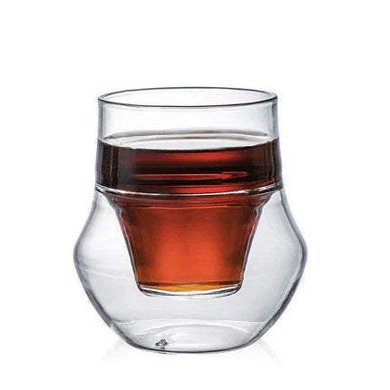 Artisan Japanese Double Insulated Coffee Glass Mug - Très Elite
