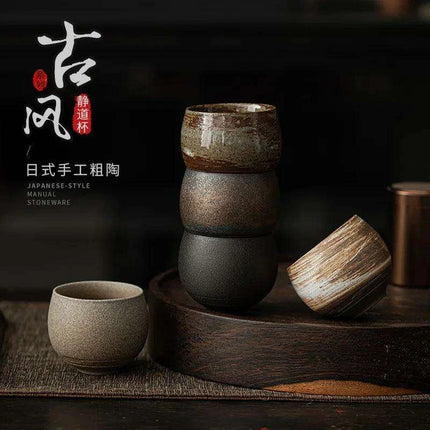 Artisan Japanese Stoneware Tea Cups for Authentic Kung Fu Tea Ceremonies - Très Elite
