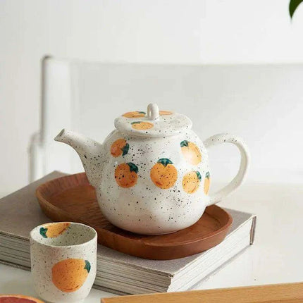 Artisan Japanese Tea Ceremony Set for One - Hand-Painted Teapot and Water Pot Duo - Très Elite