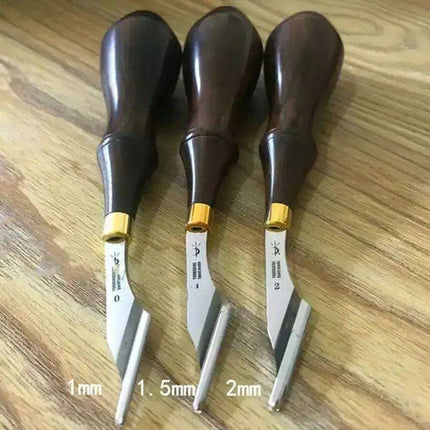 Artisan Leather Groover Tool Set with Premium Walnut Handle - Très Elite