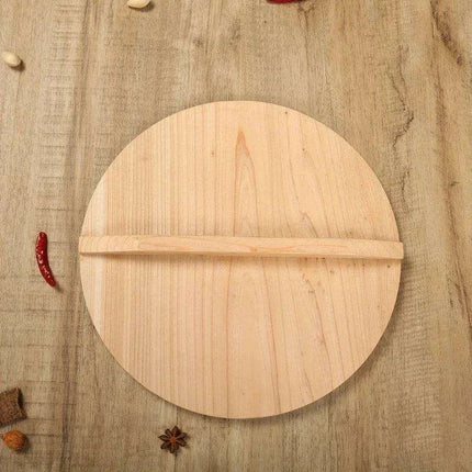 Artisan-Made Rustic Wooden Lid with Iron Handle for Cookware - Très Elite