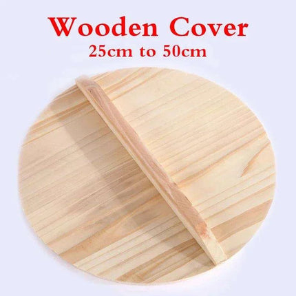 Artisan-Made Rustic Wooden Lid with Iron Handle for Cookware - Très Elite