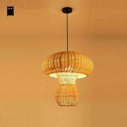 Artisan Woven Rattan Mushroom Pendant Light: A Rustic Delight for Your Home - Très Elite