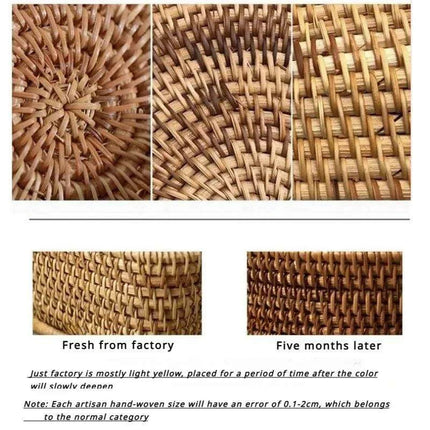 Artisan Woven Rattan Storage Tray for Fruits, Vegetables, and Tea - Très Elite