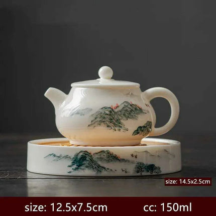 Artisan Xishi Tea Experience: Exquisite Hand-Painted Teapot Set with Premium Filter - Très Elite