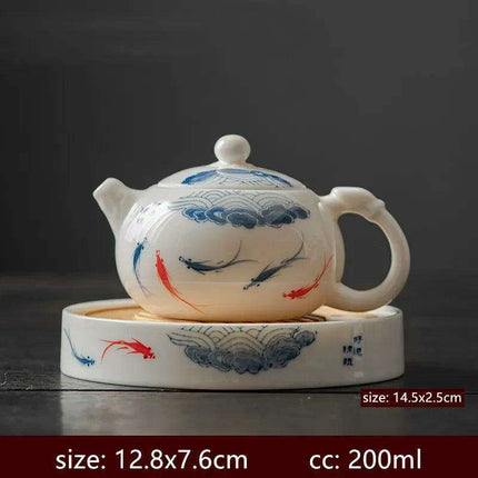 Artisan Xishi Tea Experience: Exquisite Hand-Painted Teapot Set with Premium Filter - Très Elite
