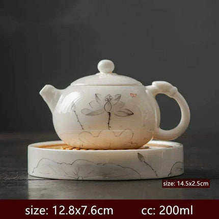 Artisan Xishi Tea Experience: Exquisite Hand-Painted Teapot Set with Premium Filter - Très Elite