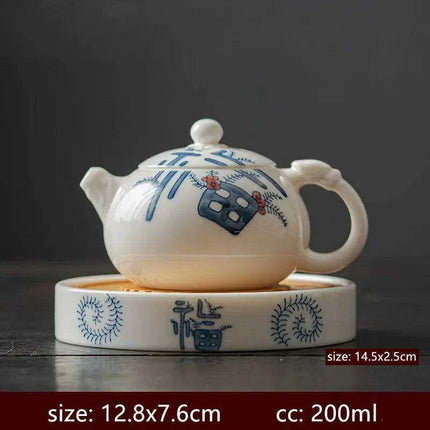 Artisan Xishi Tea Experience: Exquisite Hand-Painted Teapot Set with Premium Filter - Très Elite