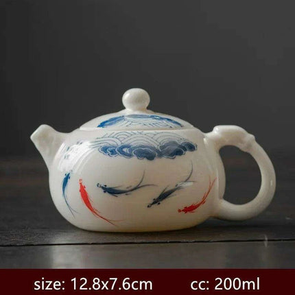 Artisan Xishi Tea Experience: Exquisite Hand-Painted Teapot Set with Premium Filter - Très Elite