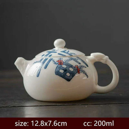 Artisan Xishi Tea Experience: Exquisite Hand-Painted Teapot Set with Premium Filter - Très Elite