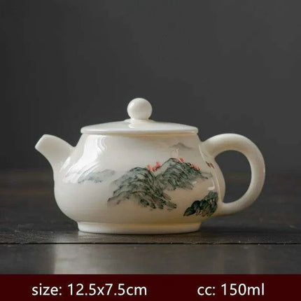 Artisan Xishi Tea Experience: Exquisite Hand-Painted Teapot Set with Premium Filter - Très Elite