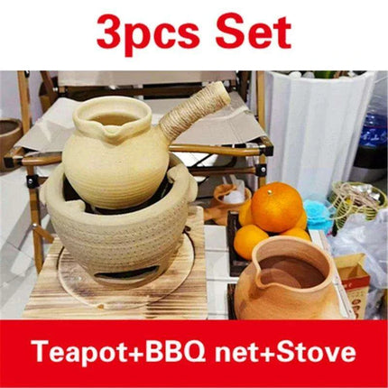 Artisanal Clay Tea Brewing Set with Handcrafted Justice Cup for an Elevated Experience..