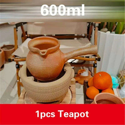 Artisanal Clay Tea Brewing Set with Handcrafted Justice Cup for an Elevated Experience- Très Elite- Très Elite