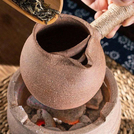 Artisanal Clay Tea Brewing Set with Handcrafted Justice Cup for an Elevated Experience..