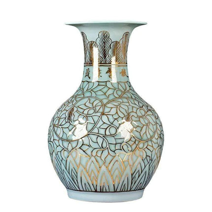 Artisanal Glaze Gold Ceramic Vase- Très Elite- Très Elite