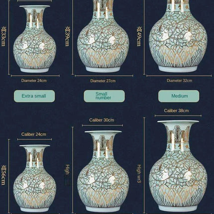 Artisanal Glaze Gold Ceramic Vase - Très Elite
