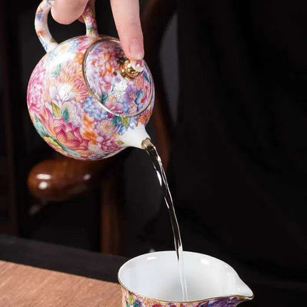 Artisanal Sheep Fat Jade Porcelain Tea Set - Exquisite Kung Fu Collection - Très Elite