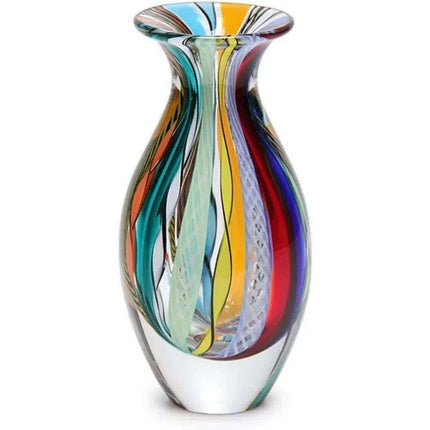 Artistic Hand Blown Murano Glass Vase for Eye-Catching Home Decor..