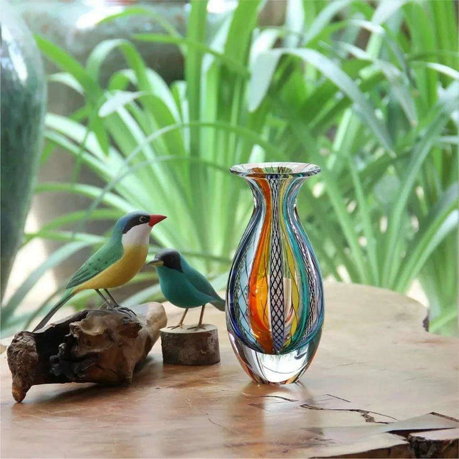 Artistic Hand Blown Murano Glass Vase for Eye-Catching Home Decor